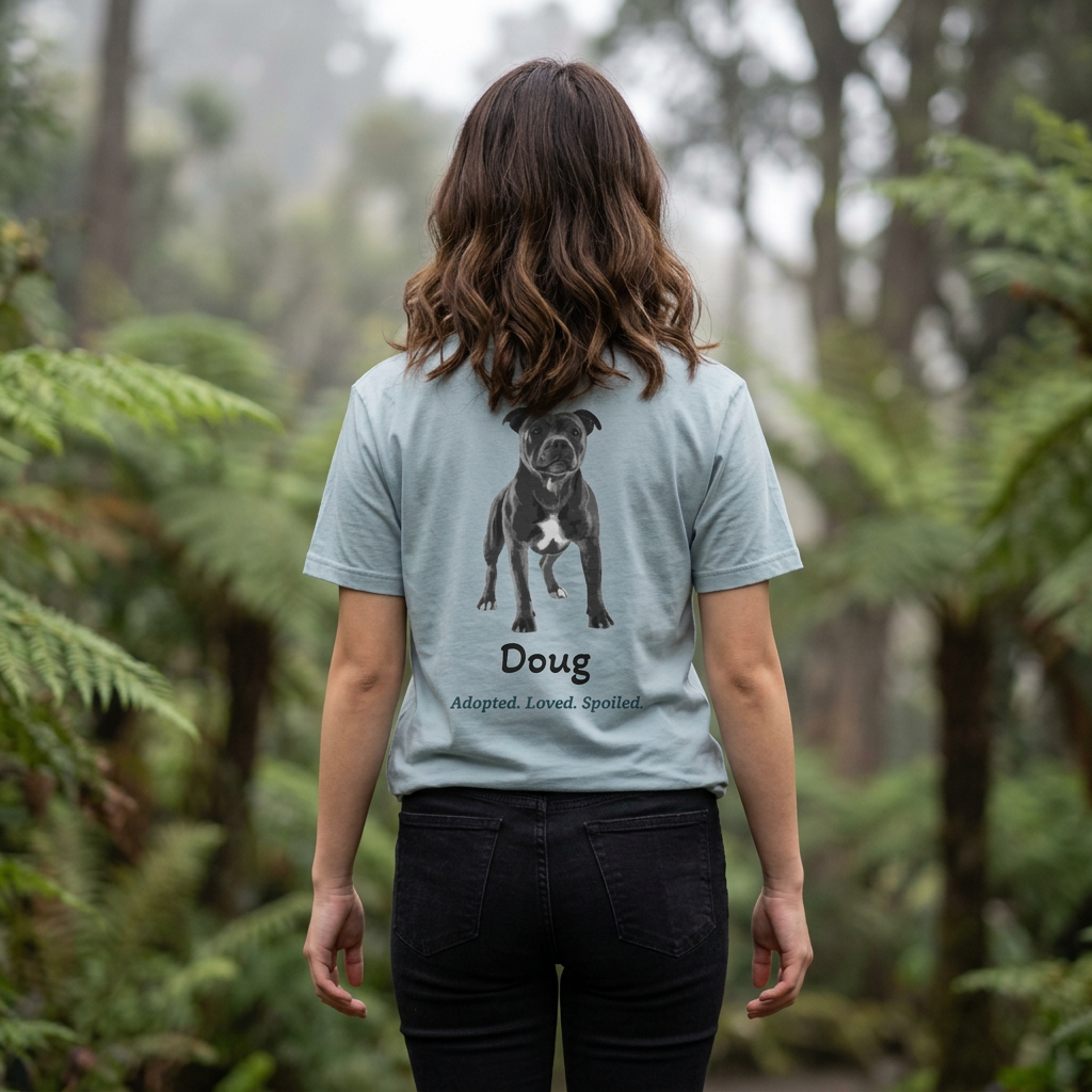 Women's tee with large back portrait